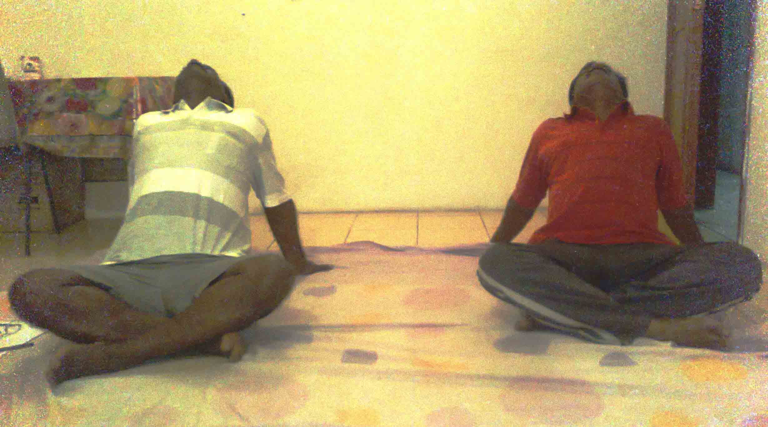Gents  practicing yoga at bahrain