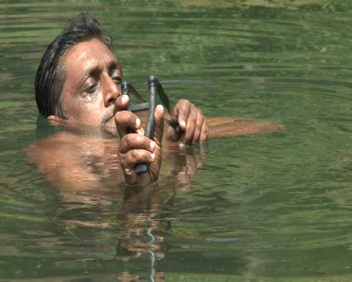 using a sling or catapult in water