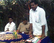 Talk by politician Mr.Gopakumar-standing