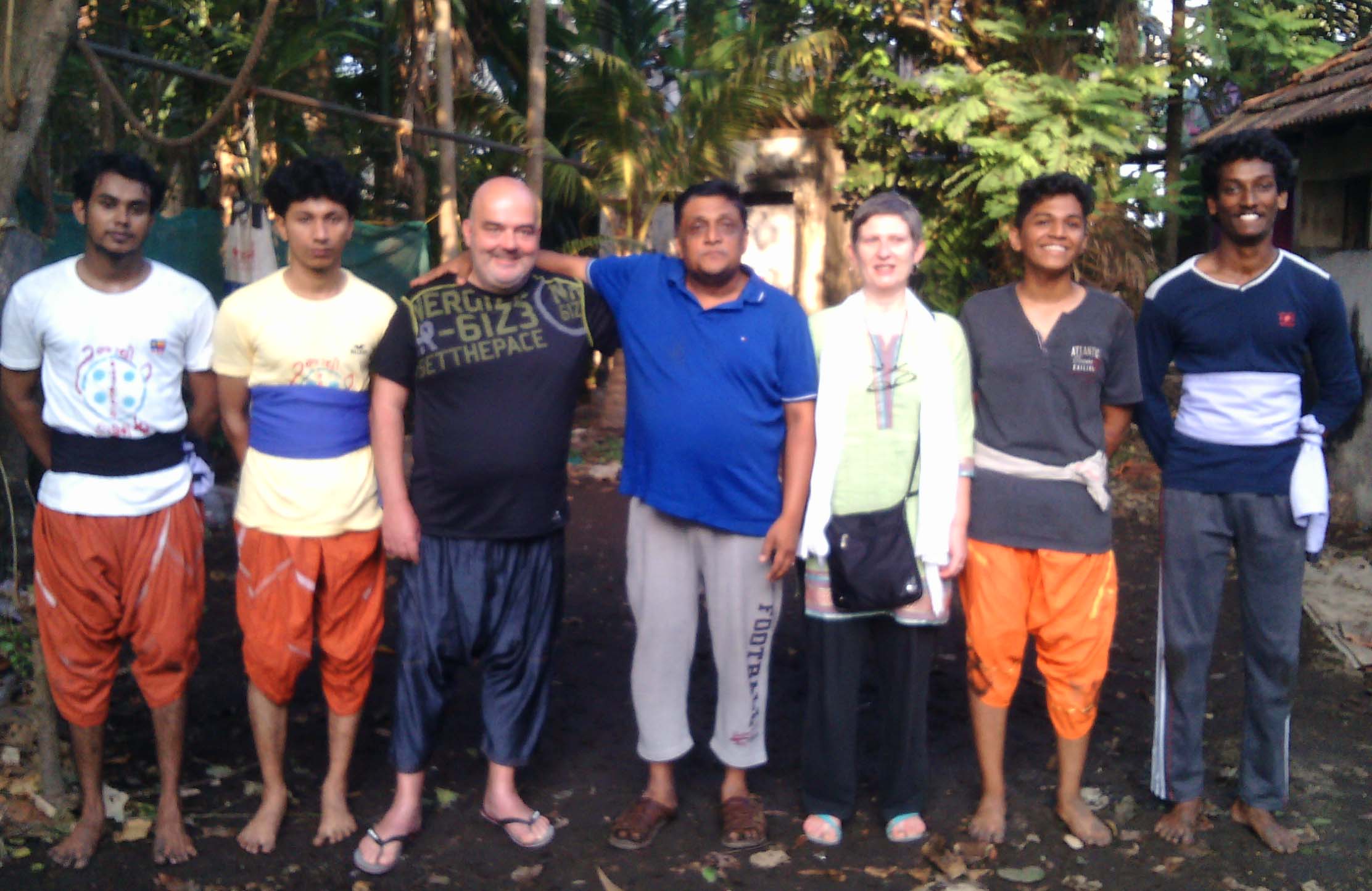Lady trained in stick fighting from france with her hus,guru and students