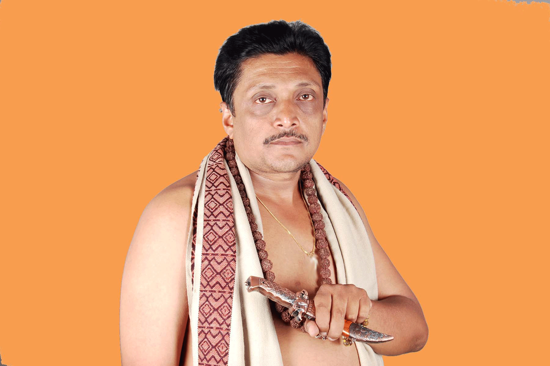 Mathew Gurukkal with knife