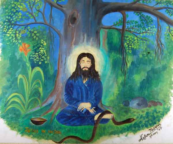Jesus in India - meditation painting