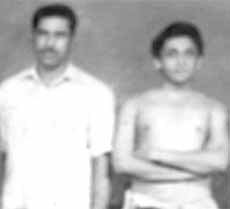 Prakashan Gurukal with Mathew in 1984