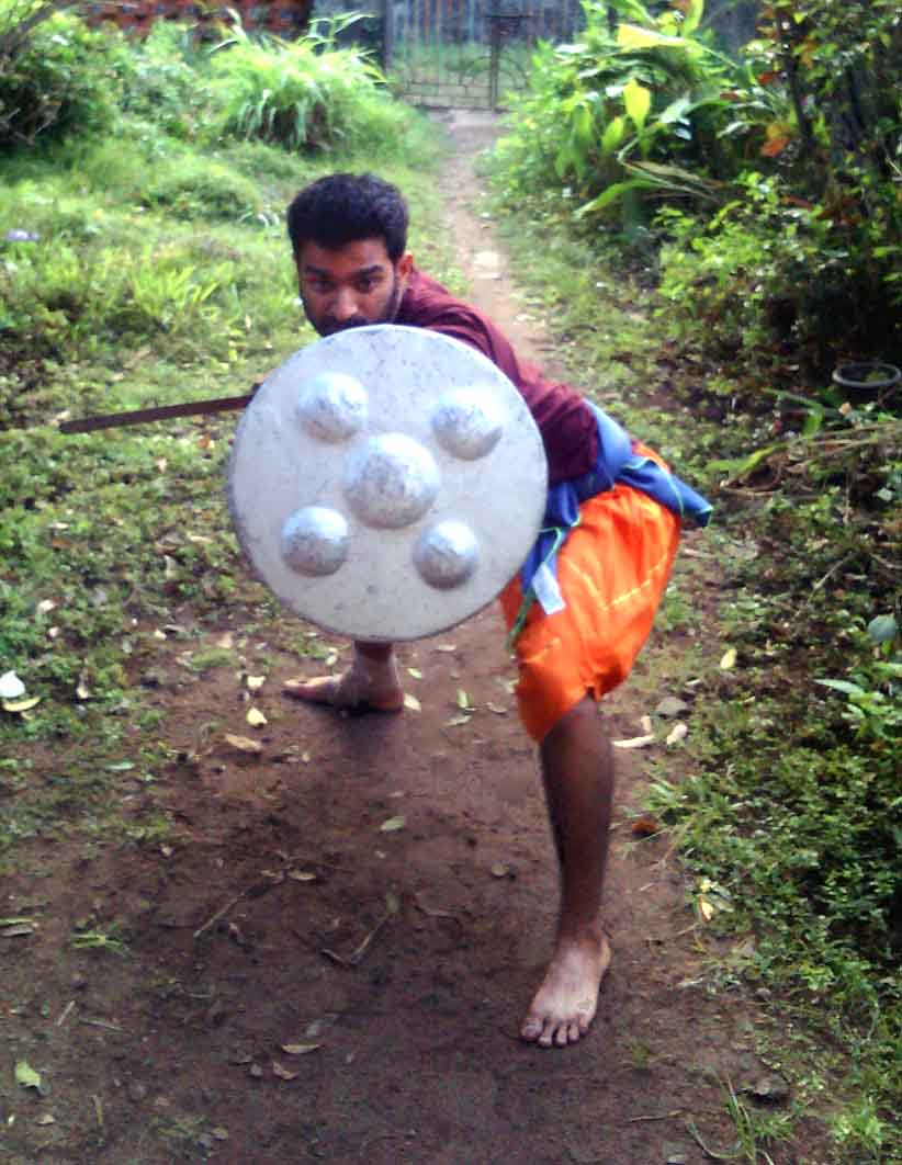 Nirupender Singh with sword and shield