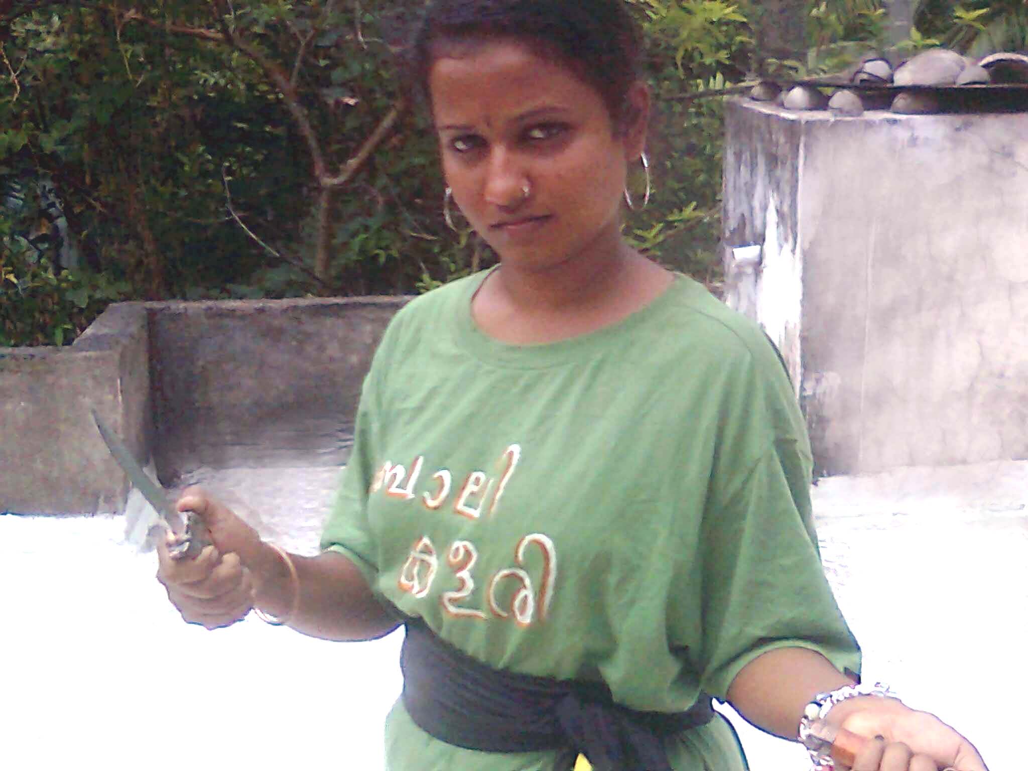 Triveni with knife
