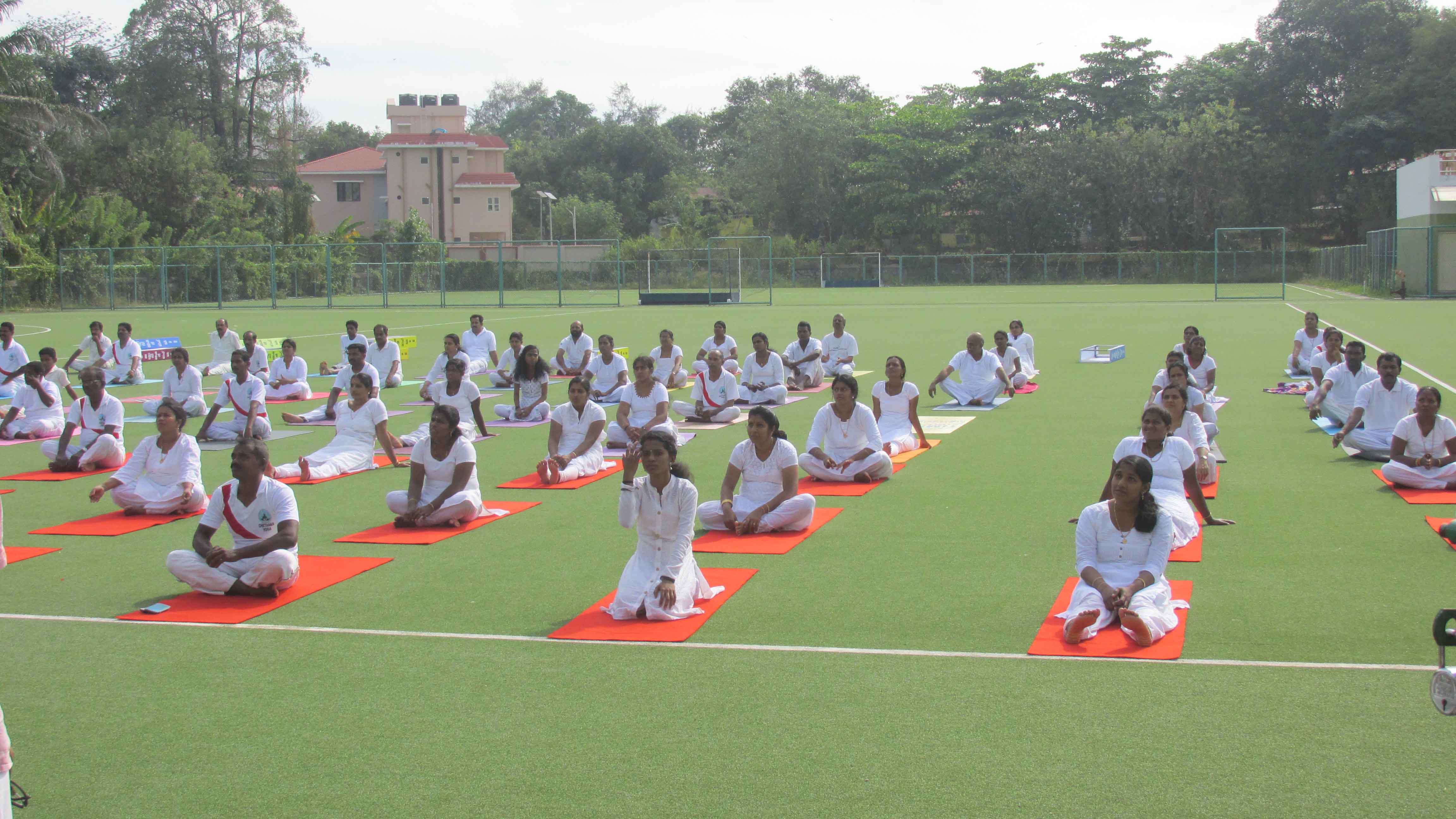 Yoga demo by students