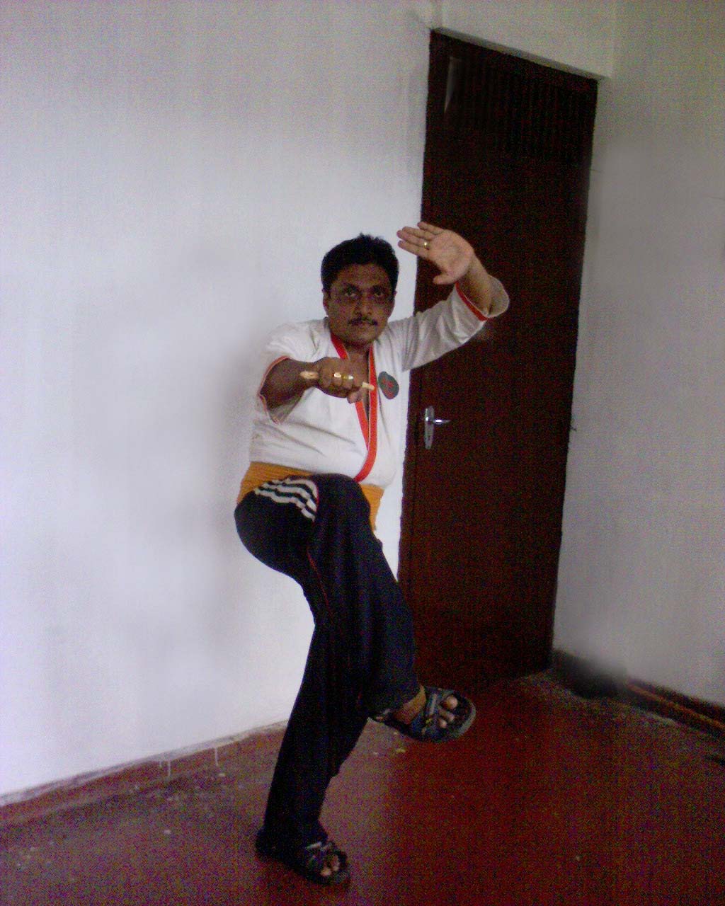 Performing attacks with Marma-vadi on various Vital-spots - in my room at Balangoda