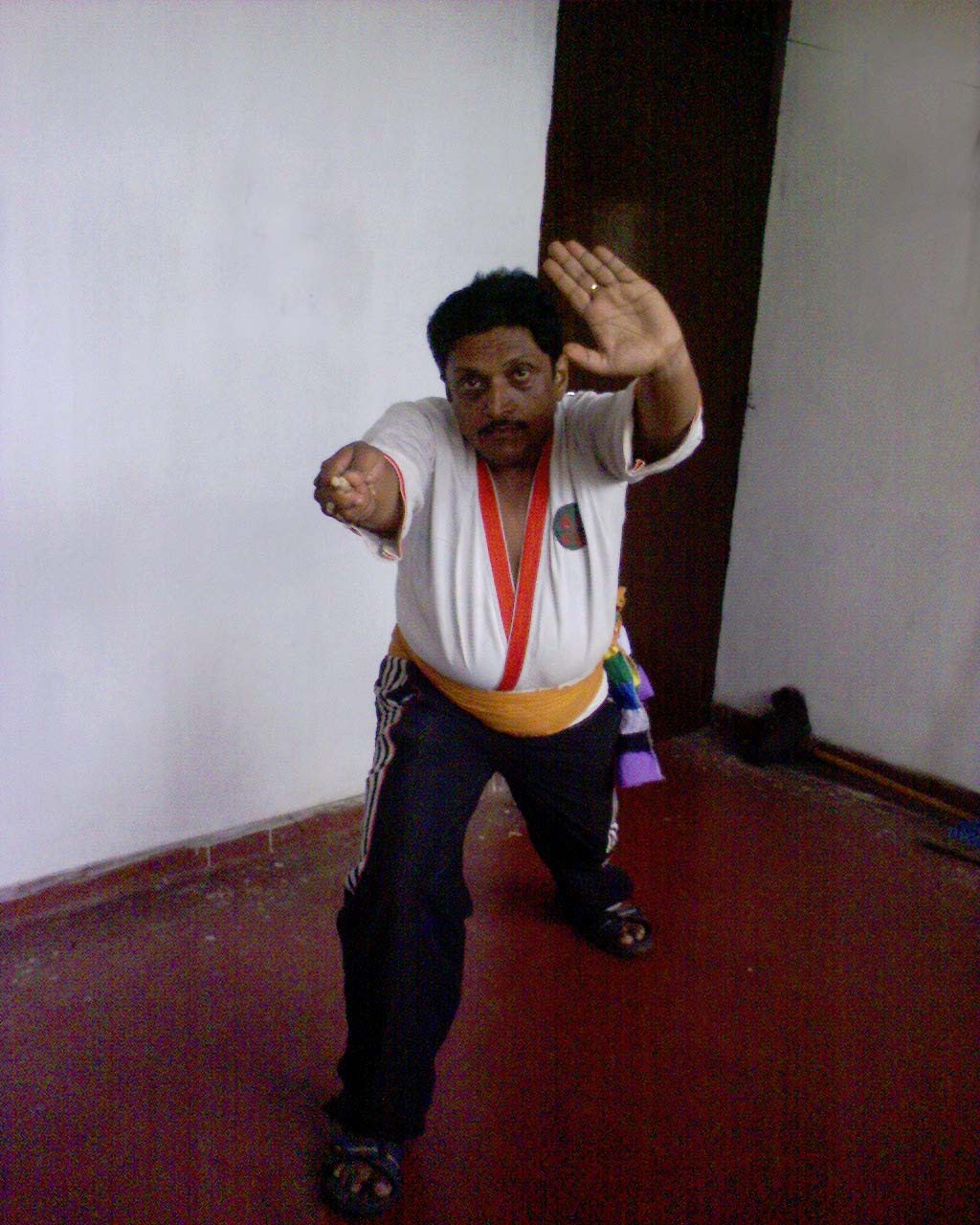 Performing attacks with Marma-vadi on various Vital-spots - in my room at Balangoda